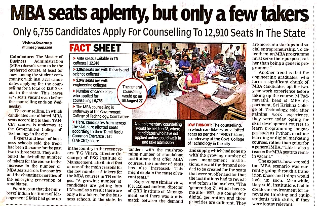 MBA Seats Aplenty